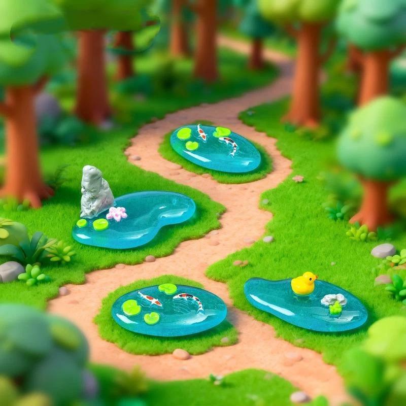 ของตกแต่งบ่อเรซินขนาดเล็ก ธีมป - Bonsai Garden With Koi Pond บทวิจารณ์และราคา
